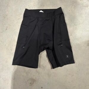 Xersion Biker Shorts Womens M Black High Rise Compression Pocket Activewear